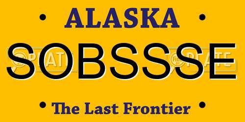 SOBSSSE Alaska License Plate