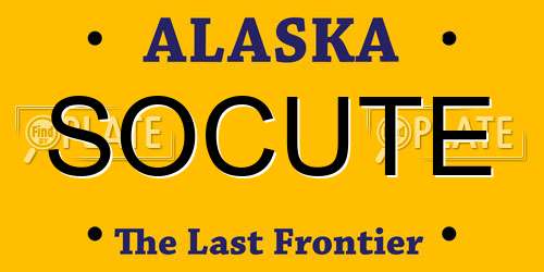 SOCUTE Alaska License Plate