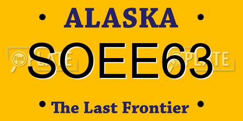 SOEE63 Alaska License Plate