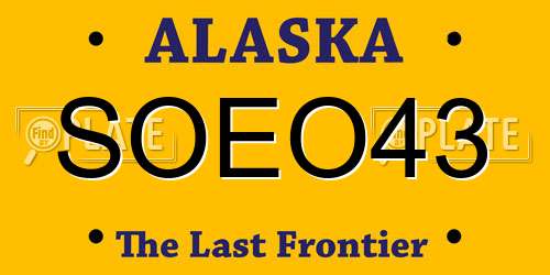 SOEO43 Alaska License Plate