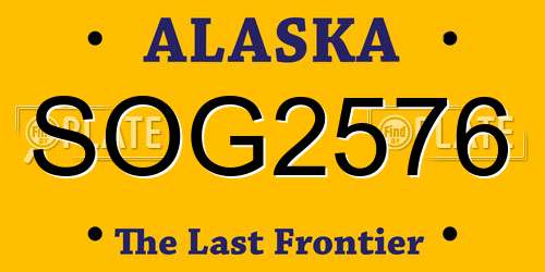 SOG2576 Alaska License Plate
