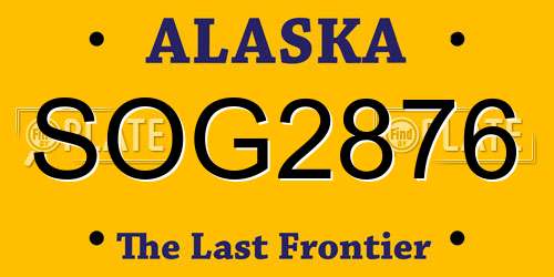 SOG2876 Alaska License Plate