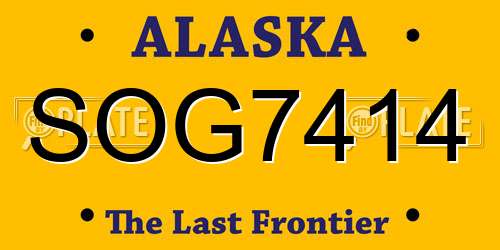 SOG7414 Alaska License Plate