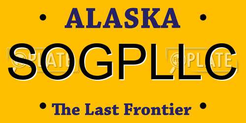 SOGPLLC Alaska License Plate