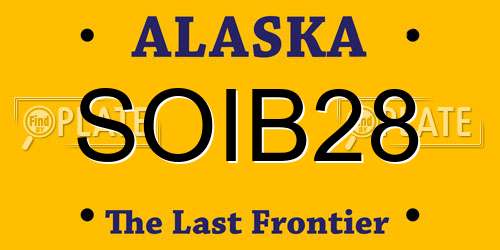 SOIB28 Alaska License Plate