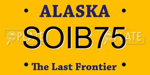 SOIB75 Alaska License Plate