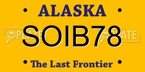SOIB78 Alaska License Plate