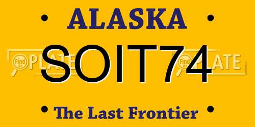 SOIT74 Alaska License Plate