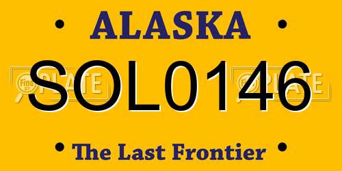 SOL0146 Alaska License Plate