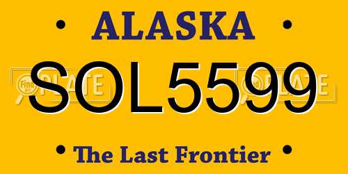 SOL5599 Alaska License Plate