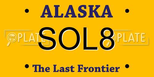 SOL8 Alaska License Plate