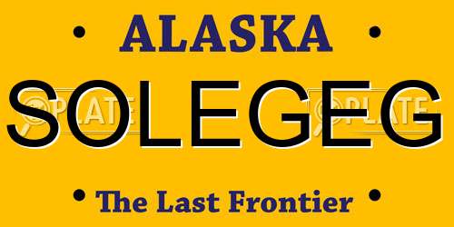 SOLEGEG Alaska License Plate