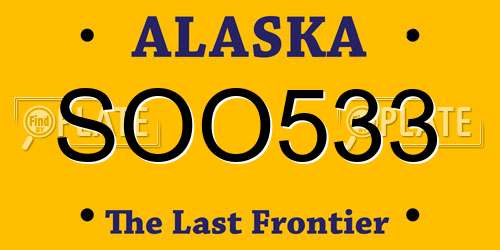 SOO533 Alaska License Plate