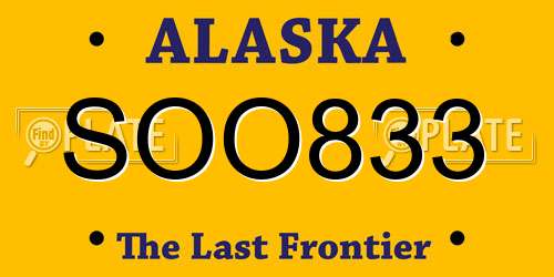 SOO833 Alaska License Plate