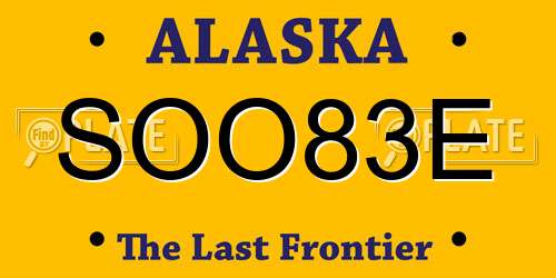SOO83E Alaska License Plate