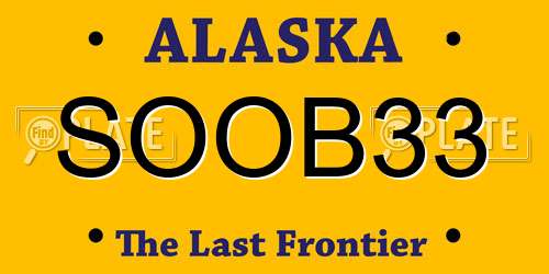 SOOB33 Alaska License Plate