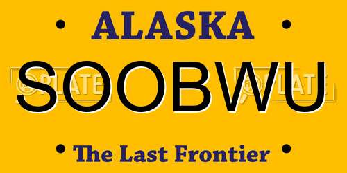 SOOBWU Alaska License Plate