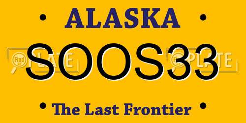 SOOS33 Alaska License Plate