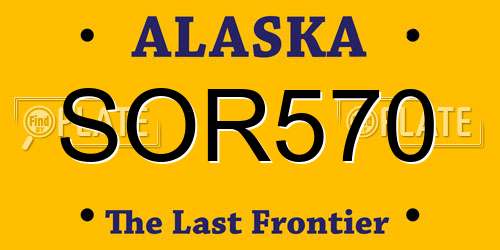 SOR570 Alaska License Plate
