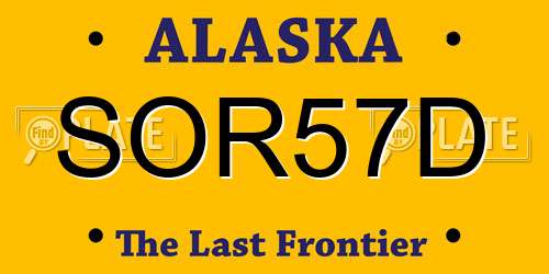 SOR57D Alaska License Plate