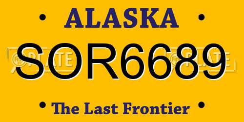 SOR6689 Alaska License Plate