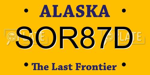 SOR87D Alaska License Plate