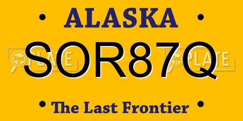 SOR87Q Alaska License Plate