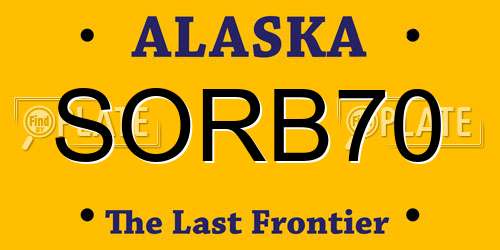 SORB70 Alaska License Plate