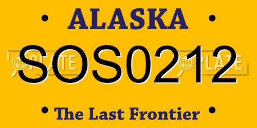 SOS0212 Alaska License Plate