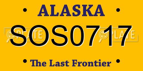SOS0717 Alaska License Plate