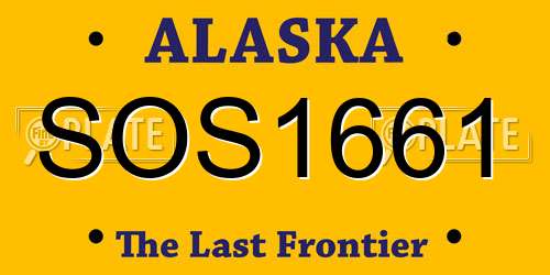 SOS1661 Alaska License Plate