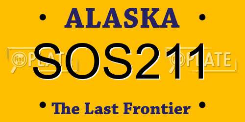 SOS211 Alaska License Plate