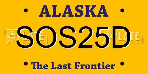 SOS25D Alaska License Plate