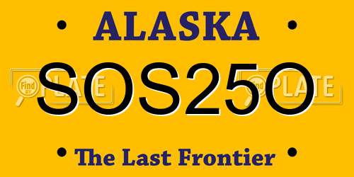 SOS25O Alaska License Plate