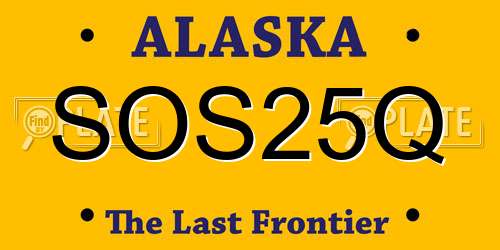 SOS25Q Alaska License Plate