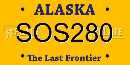SOS280 Alaska License Plate