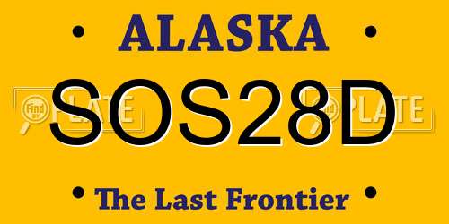SOS28D Alaska License Plate