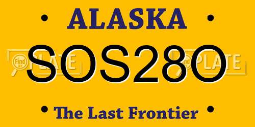 SOS28O Alaska License Plate