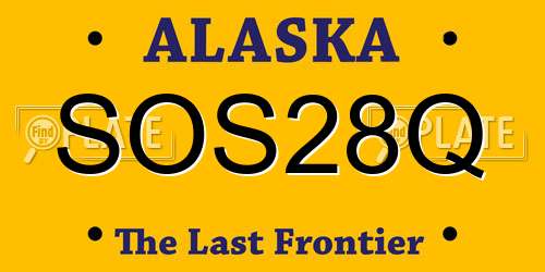 SOS28Q Alaska License Plate
