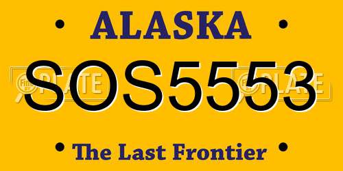 SOS5553 Alaska License Plate