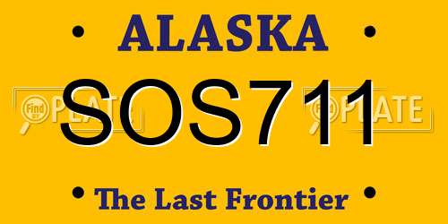 SOS711 Alaska License Plate