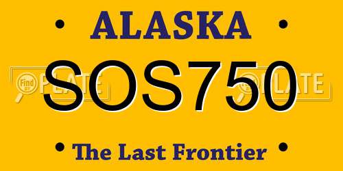 SOS750 Alaska License Plate