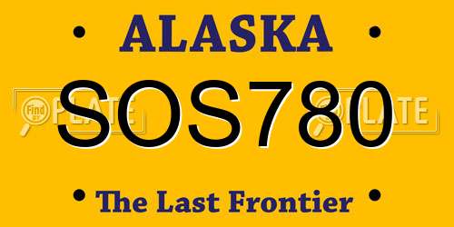 SOS780 Alaska License Plate