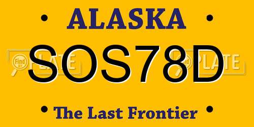 SOS78D Alaska License Plate