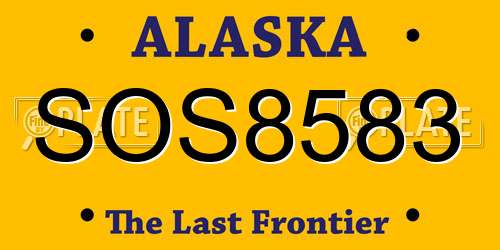 SOS8583 Alaska License Plate