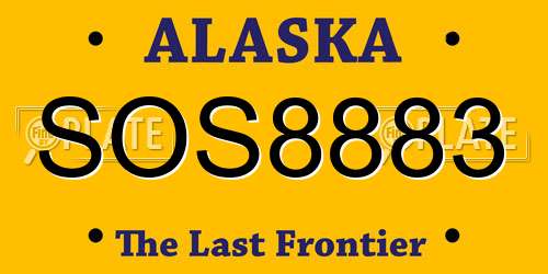 SOS8883 Alaska License Plate