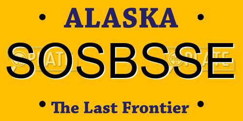 SOSBSSE Alaska License Plate