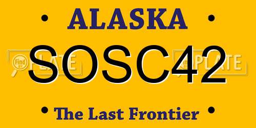 SOSC42 Alaska License Plate