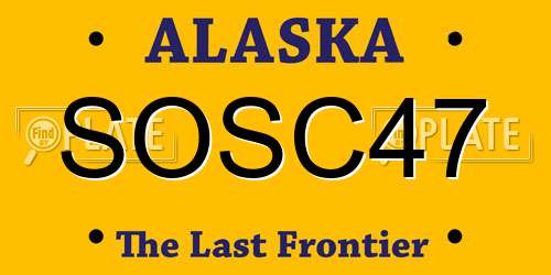 SOSC47 Alaska License Plate