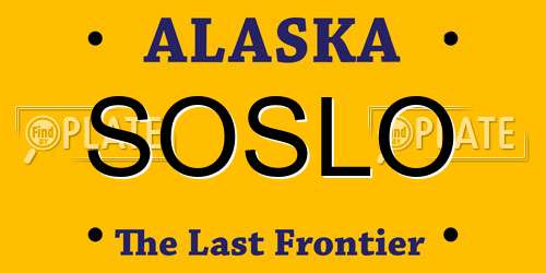 SOSLO Alaska License Plate